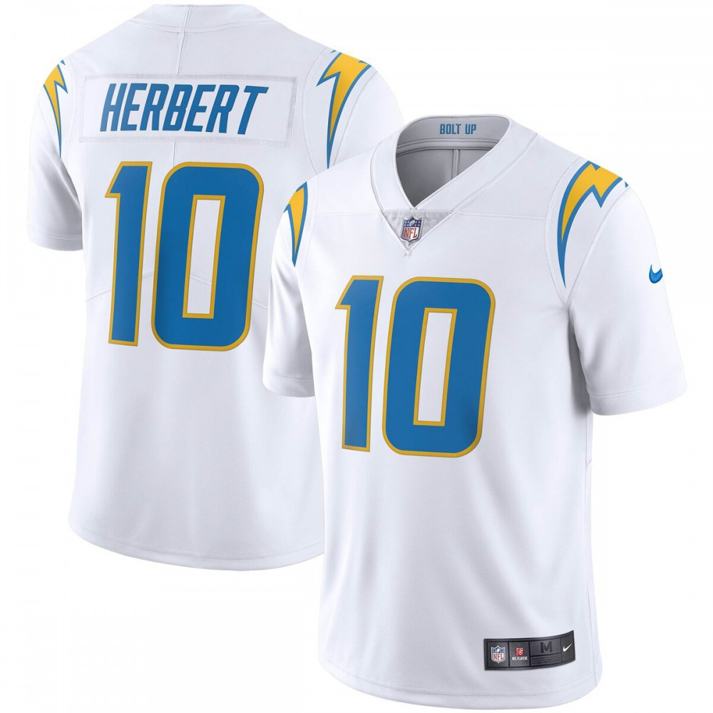 Justin Herbert Los Angeles Chargers Nike Vapor Limited Jersey - White-GridironStore